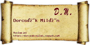 Dorcsák Milán névjegykártya
