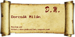 Dorcsák Milán névjegykártya